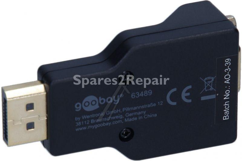 Display Port Connections - 63489 Displayport-vga Adapter 1 1 Gold Plated
