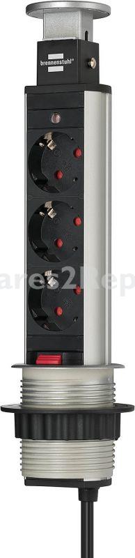 Brennenstuhl Three-way Trailing Socket - Tower Power Tischsteckdosenleiste 3-fach 2m