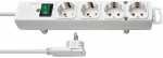 Brennenstuhl 4 Way Socket Outlet Switch - Comfort-line Plus 4 Way Socket Outlet Switch, White, 2m H05vv-f3g1.5
