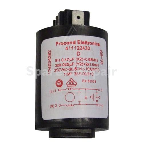Radio Interference Suppression - 0 47uf(x2)+0 68mohm 1240343622 Interference Suppressor 10a Pr [Electrolux Aeg]