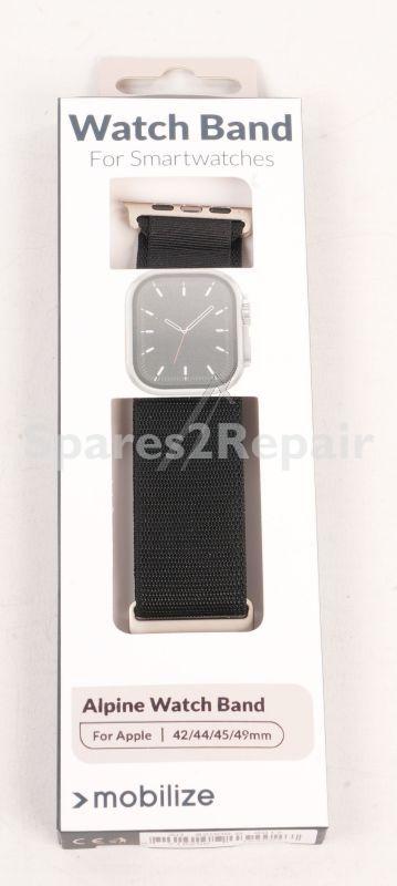 Mobilize Wristbands For Smartwatch - 82009 Alpine Loop Strap For Apple Watch 42-44-45-49mm - Black - Titanium
