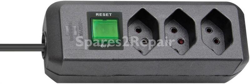 Brennenstuhl Three-way Plug Adaptor - Eco-line Steckdosenleiste Mit Schalter 3-fach Schwarz 2m *ch*