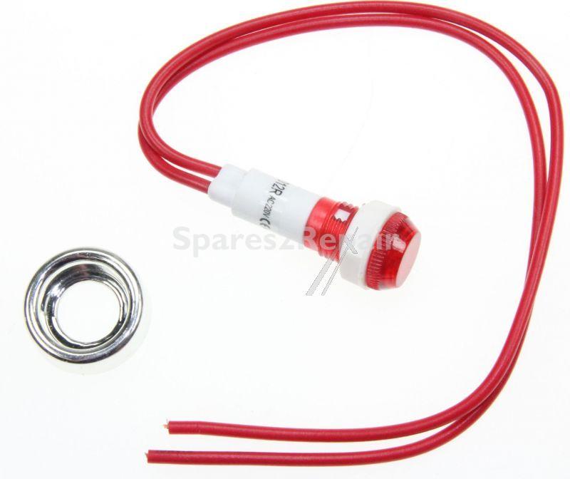 Compatible Filament Lamp - Red Filament Lamp With Lead + Chrome Frame M:10mm