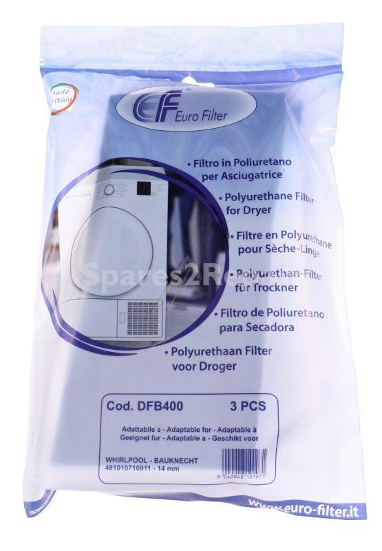Eurofilter Foam Filter - Filter (3 Pcs ) Alternative For Whirlpool