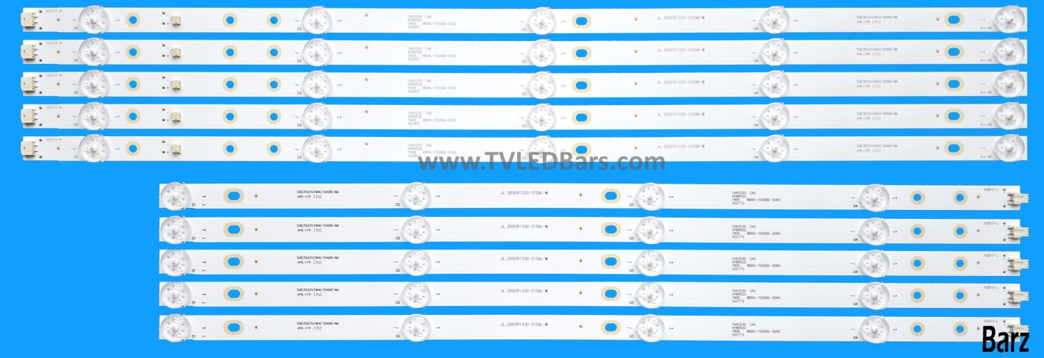 Barz LED Backlight Array Linsar 55UHD520 Bauhn B55-64UHDS-1117 G550LD4EGY-1 JL.D55091330-315AR-M + 315AL-M 10pc