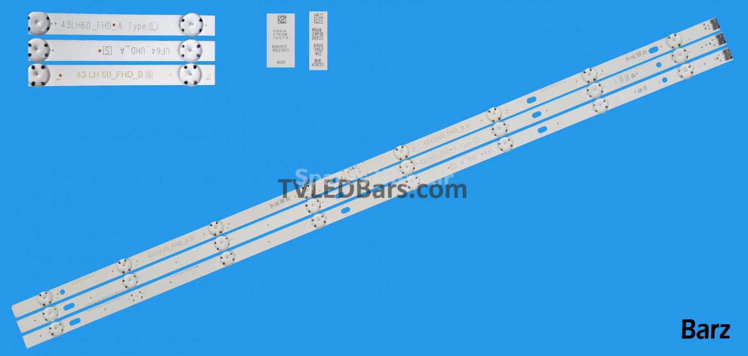 LG 43 inch Full LED Backlight Array - 43LH60_FHD_A - UF64_UHD_A - AGF79044301 AGF79099701 AGF79103401 - NC430DUE-VUDN1 - LC430DUE (FJ) - 43UF/43UH