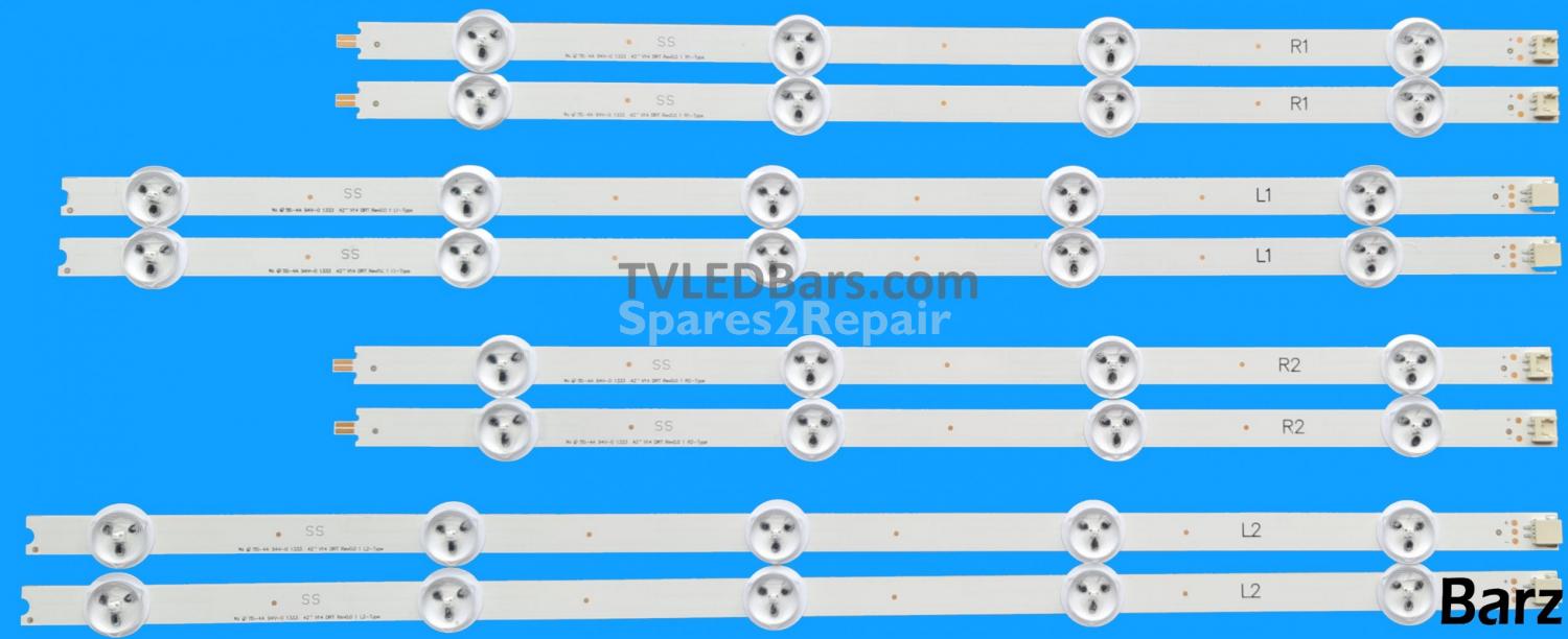 Barz LED Backlight Array Toshiba / Philips 42" LC420DUN-PG 42" V14 DRT 6916L-1455B 1456B 1457B 1458B 8pcs