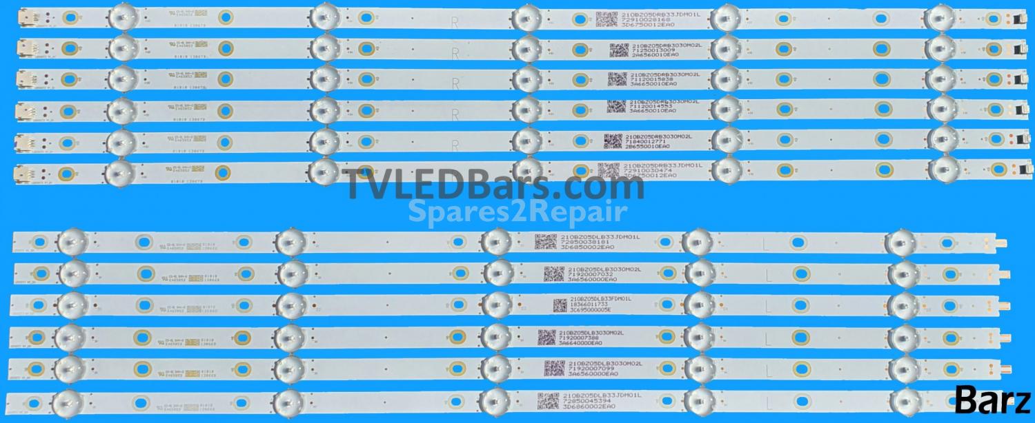 Barz LED Backlight Array Philips TPT550U1 TPT550U2 TPT550J1 55" 210BZ05DR + 210BZ05DL LB55073 V0 V1 12pcs