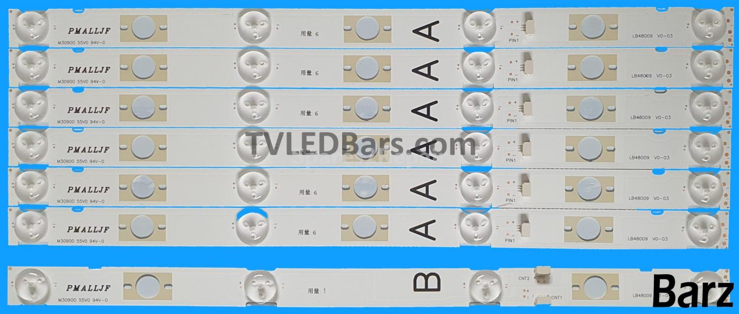 Barz LED Backlight Array Sony KDL-48WD653 48" NS6S480DND01 NS6S480DND02 LB48009 V0 V1 7pcs