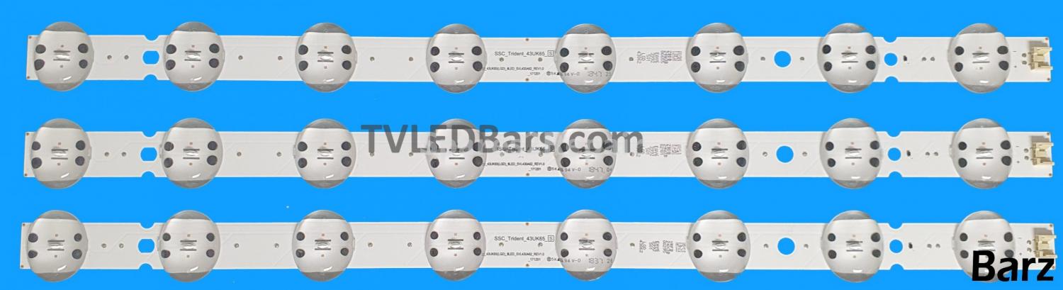 LG LED Backlight Array LG AGM76191801 43" HC430DQG-SLUR2 -SLUR1 SSC_43UK65(LGD)_8LED_SVL430A62 3pcs