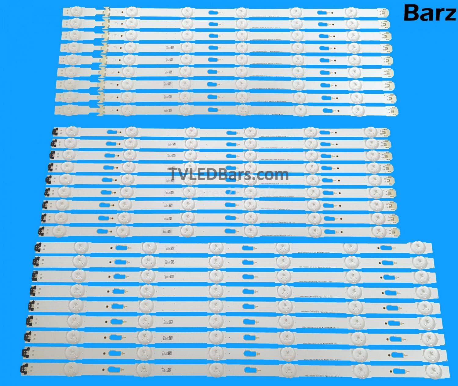 Samsung LED Backlight Array Samsung BN96-34763A + BN96-34764A + BN96-34765A 75" V5DU-750DCA-R1 V5DU-750DCB-R1 V5DU-750DCC-R1 27pcs