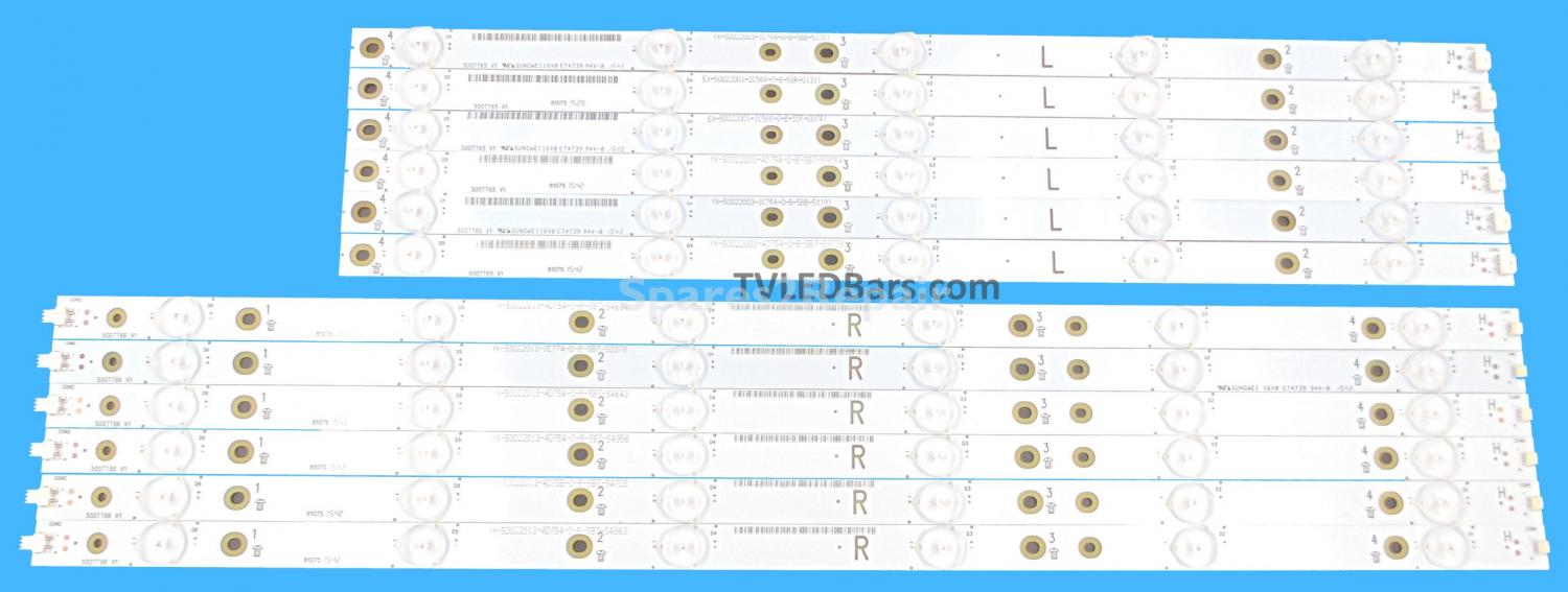 Barz LED Backlight Array Philips 50" TPT500J1 TPT500DK TPT500UK TPT500J1 500TT25 500TT26 12pcs