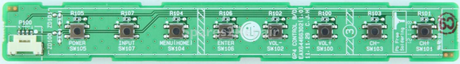 LG 42LM670T - Buttons - EAX64466302(1.0) - EBR75055707 - GP4 CONTROL B/D (Without Plastic)