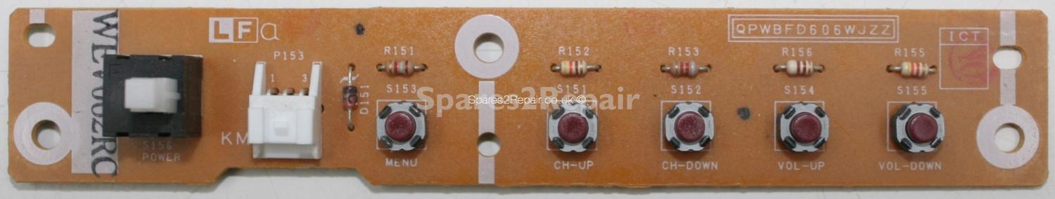 Sharp LC-32GD8E - Buttons - QPWBFD606WJZZ - CMKM-P3X