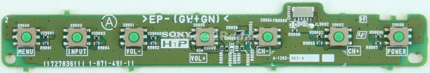 Sony KDL-26U2000 - Buttons - 1-871-491-11 - 172783611 - A-1202-963-A